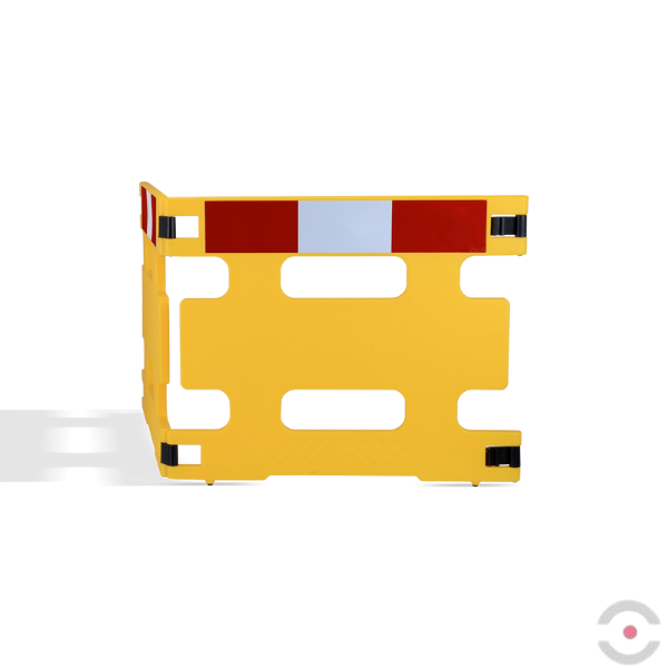 Bariera elmentowa 2-częściowa, składana, polietylen, folia odblaskowa, żółta