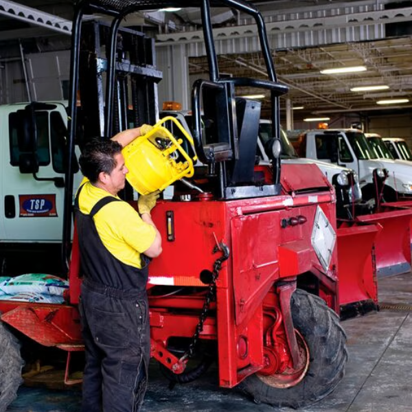 Pojemnik zabezpieczający Justrite stalowy na płyny łatwopalne Typ II, D.O.T. wąż spustowy 16 mm, 9,5 l, żółty