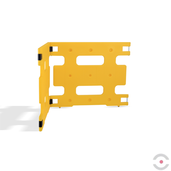 Bariera elmentowa 2-częściowa, składana, polietylen, folia odblaskowa, żółta