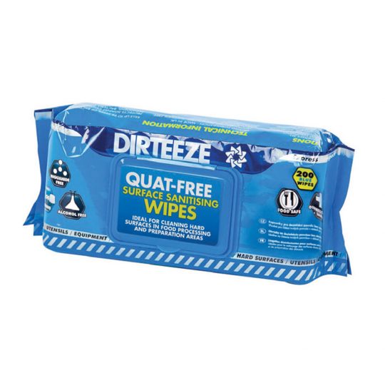 Ściereczka czyszcząca, antybateryjna DIRTEEZE Surface Sanitising, 20*20 cm, opakowanie dozujące, 200 szt.