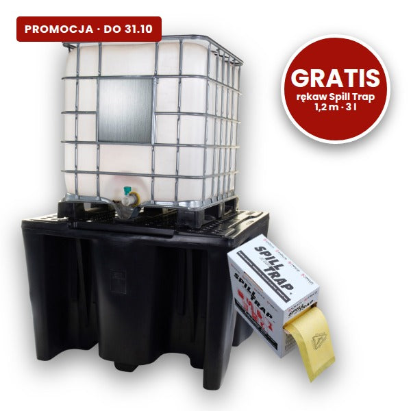 Wanna wychwytowa polietylenowa Topserw 1120 l, IBC 1*1000 l, kratownica, czarny, MEGA