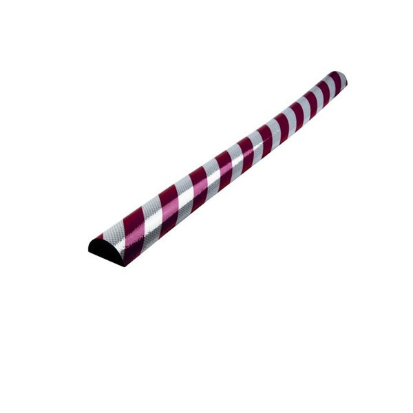 Elastyczny profil ostrzegawczo-ochronny Knuffi, typ C+, naścienny, biały/czerwony, odblaskowy, 1000 mm