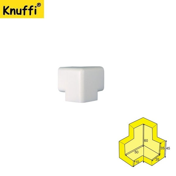 Profil ochronny narożnika blatu Knuffi, typ H3D, 3 wymiarowy, biały