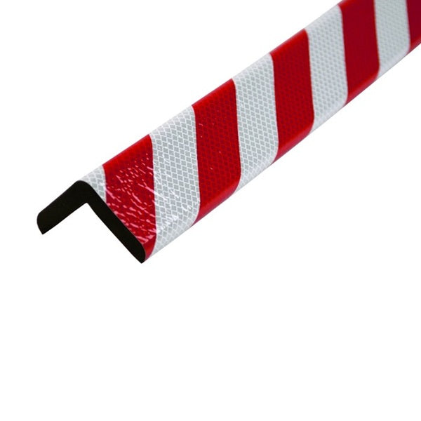Elastyczny profil ostrzegawczo-ochronny Knuffi, typ H+, biały/czerwony, odblaskowy, 1000 mm