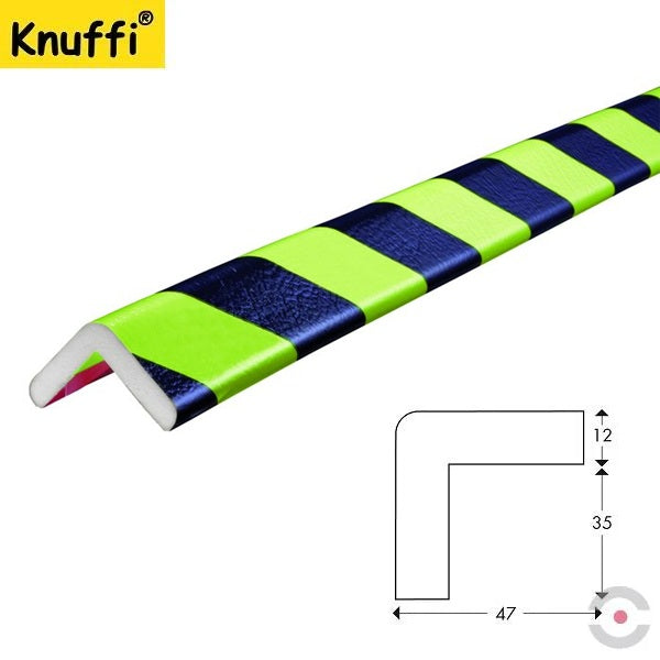 Elastyczny profil ostrzegawczo-ochronny Knuffi, typ H, neon/czarny, 1000 mm