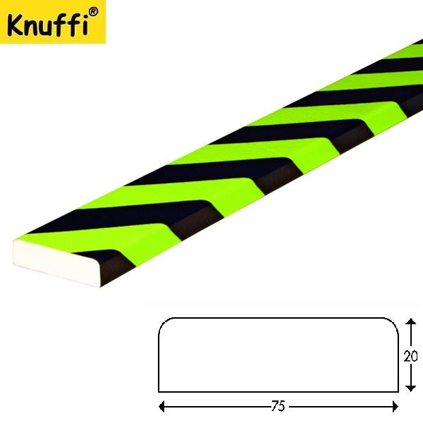 Elastyczny profil ostrzegawczo-ochronny Knuffi, typ S, neon/czarny, 1000 mm