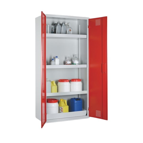 Szafa zabezpieczająca (trujące) Topserw MODUS XL, 2-drzwiowa CLA, czerwone, 3 półki, CHS 1200