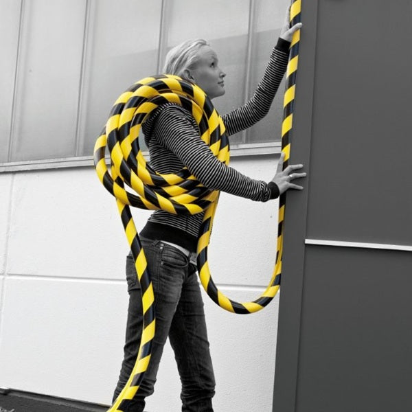 Elastyczny profil ostrzegawczo-ochronny Knuffi, typ A+, żółty/czarny, 1000 mm