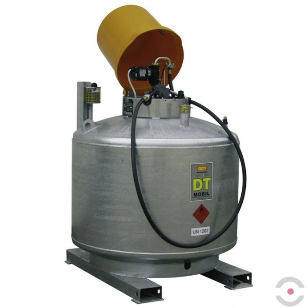 Zbiornik zabezpieczający DT-Mobile na olej napędowy, z zamykaną osłoną pompy, 980 l