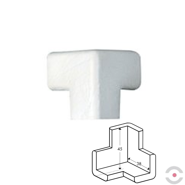 Narożnik ochronny blatu Knuffi, typ E3D, 3 wymiarowy, biały