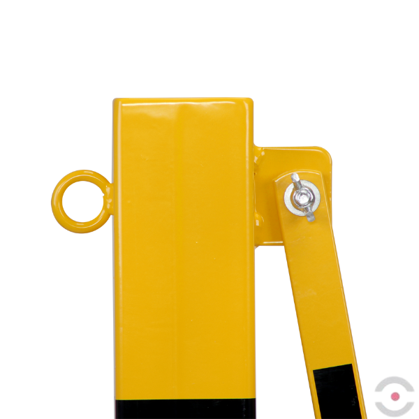 Bariera nożycowa, dł. 4000 mm, słupek 70x70 mm, kółka, czarny/żółty