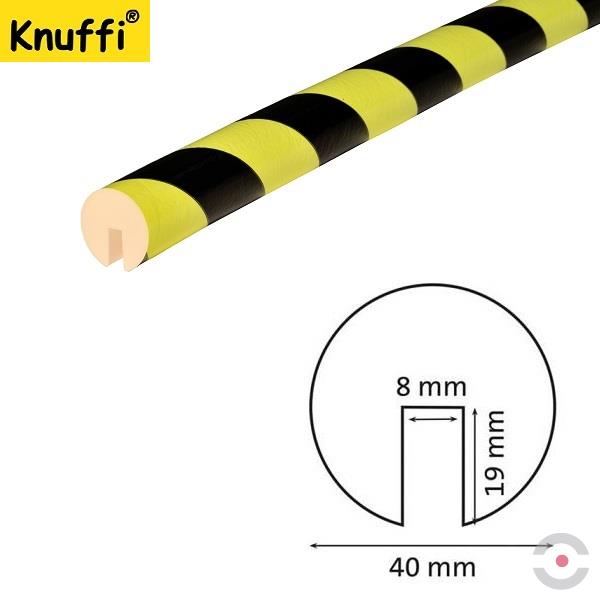Elastyczny profil ostrzegawczo-ochronny Knuffi, typ B, neon/czarny, 1000 mm