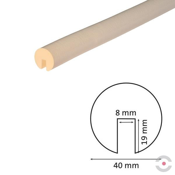 Elastyczny profil ostrzegawczo-ochronny KNUFFI typ B, biały, 1000 mm
