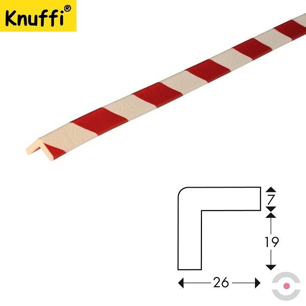 Elastyczny profil ostrzegawczo-ochronny Knuffi, typ E, biały/czerwony, 1000 mm