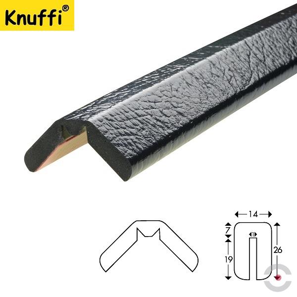 Elastyczny profil ostrzegawczo-ochronny Knuffi, typ W, czarny, 5000 mm
