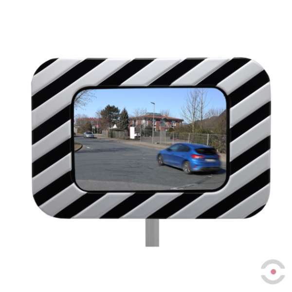 Lustro drogowe Dancop, Lyon, 40*60 cm, poliwęglan, biało-czarne