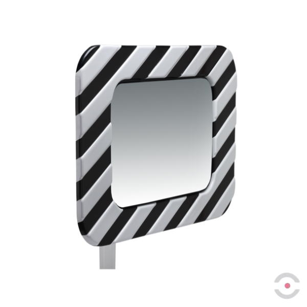 Lustro drogowe Dancop, Lyon, 40*60 cm, poliwęglan, biało-czarne