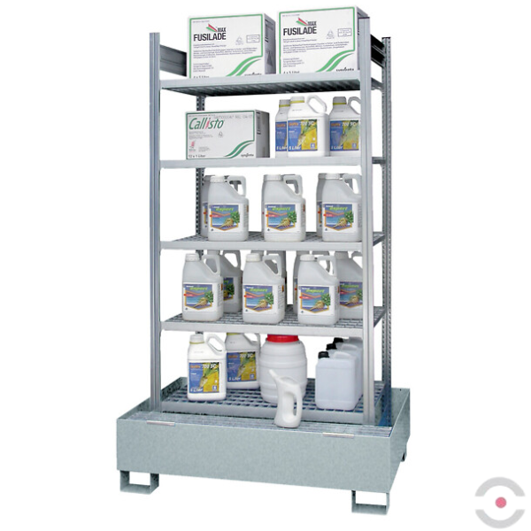 Regał półkowy Topserw, 5*półka (kratownica), 1*wanna galwan. 210 l, S*G*W 1060*635*2100 mm