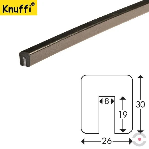 Elastyczny profil ostrzegawczo-ochronny Knuffi, typ G, czarny, 50 m
