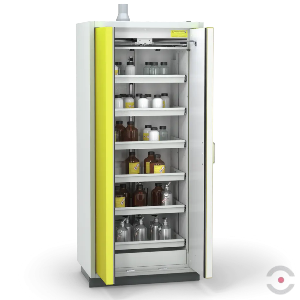 Szafa ognioodporna Topserw PRIME-90 L, 6 półek wysuwanych, drzwi CLA/O żółte, CLASSIC, 90 min