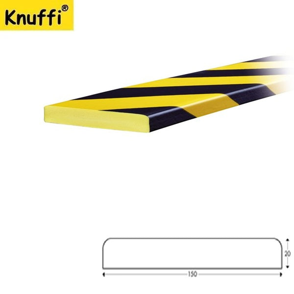 Elastyczny profil ostrzegawczo-ochronny Knuffi, typ GIANT, żółty/czarny, 1000 mm