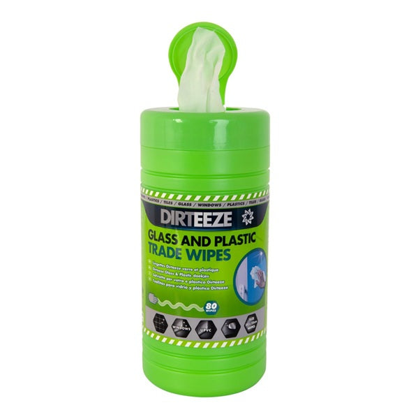 Ściereczka czyszcząca, nawilżona DIRTEEZE Glass and Plastic, 25*20 cm, tuba dozująca, 80 szt.