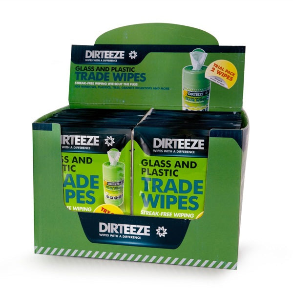 Ściereczka czyszcząca, nawilżona DIRTEEZE Glass and Plastic, 25*20 cm, saszetka (2 szt), 50*2 szt.