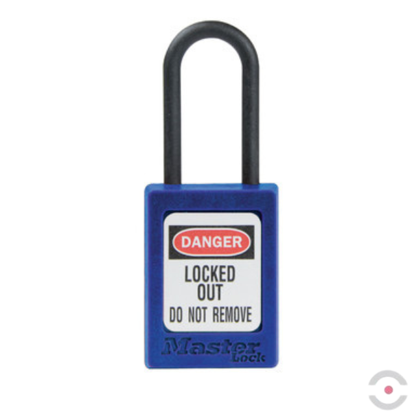 Kłódka bezpieczeństwa (Ex), korpus i kabłąk kompozytowy 4.76 mm, klucz KD, b/przytrzymania, niebieska