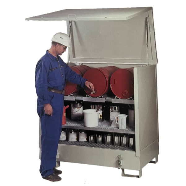 Półka kratowa (małe pojemniki, 2*beczka 60l) S*G 1260*500 mm, 2 poziomy