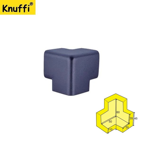 Narożnik ochronny blatu Knuffi, typ H3D, 3 wymiarowy, czarny