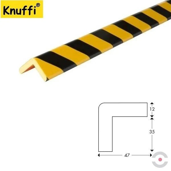 Elastyczny profil ostrzegawczo-ochronny Knuffi, typ H, żółty/czarny, 1000 mm