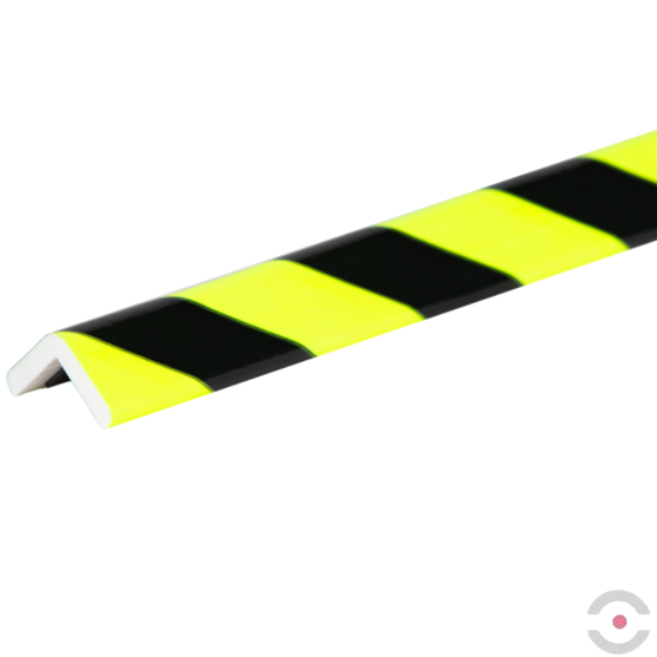 Elastyczny profil ostrzegawczo-ochronny Knuffi, typ H, magnetyczny, neon/czarny, 1000 mm