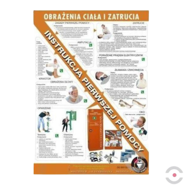 Instrukcja udzielania pierwszej pomocy - obrażenia ciała i zatrucia