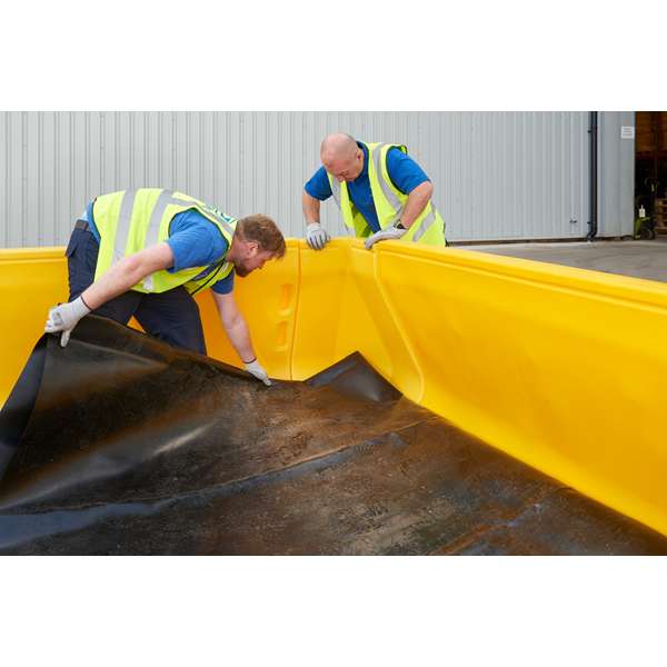 Zbiornik przeciwrozlewowy, modułowy Topserw, ściana, żółty, WALL