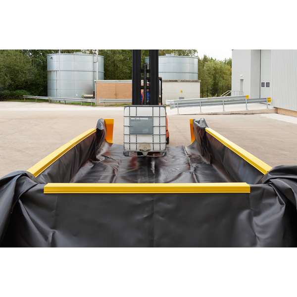 Zbiornik przeciwrozlewowy, modułowy Topserw, ściana, żółty, WALL