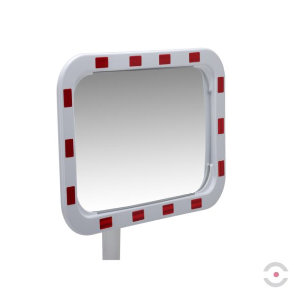 Lustro przemysłowe Dancop, Madrid, 40*60 cm, akryl, biało-czerwone