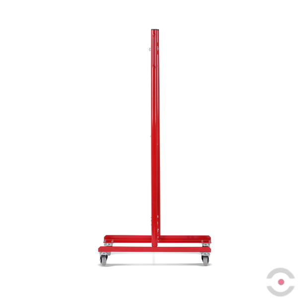 Bariera nożycowa, dł. 3600 mm, kółka, czerwony/biały