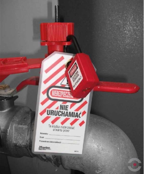 Kłódka bezpieczeństwa (Ex), korpus i kabłąk kompozytowy 6 mm, klucz KD, czerwona