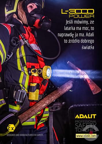 Latarka Ex ATEX Topserw ADALIT L-3000P akumulatorowa, ruchoma głowica, 3*LED, Zone ‘0’, ‘20’