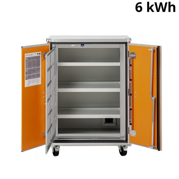 Szafa zabezpieczająca Topserw BATT M, składowanie baterii i akumulatorów, 3 półki, nóżki, 8/10, (VDMA 24994)
