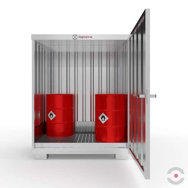 Magazyn chemiczny nieizolowany Topserw, SLH 1*1, S*G*W 1700*1300*2015 mm, 220 l, galwanizowany, jednomodułowy