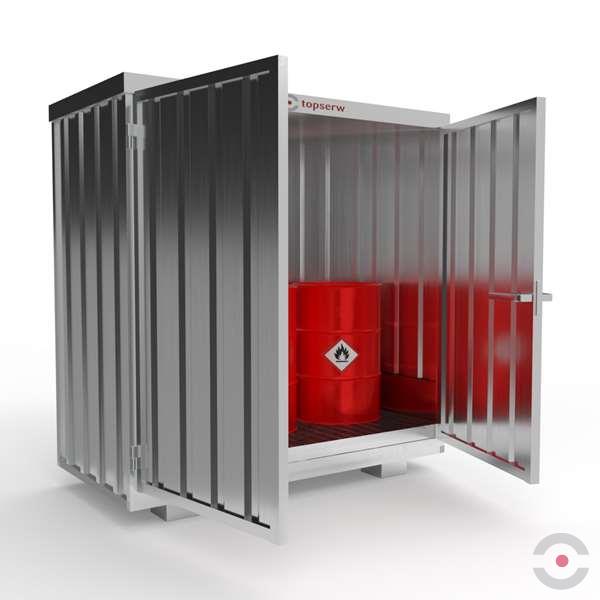 Magazyn chemiczny nieizolowany Topserw, SLH 1*2, S*G*W 2075*1075*2385 mm, 300 l, galwanizowany, jednomodułowy