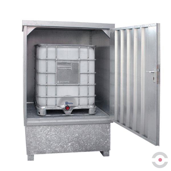Magazyn chemiczny nieizolowany Topserw, SLH 1,5*1,5, S*G*W 1700*1700*2250 mm, 1000 l (1*KTC/IBC), galwanizowany, jednomodułowy