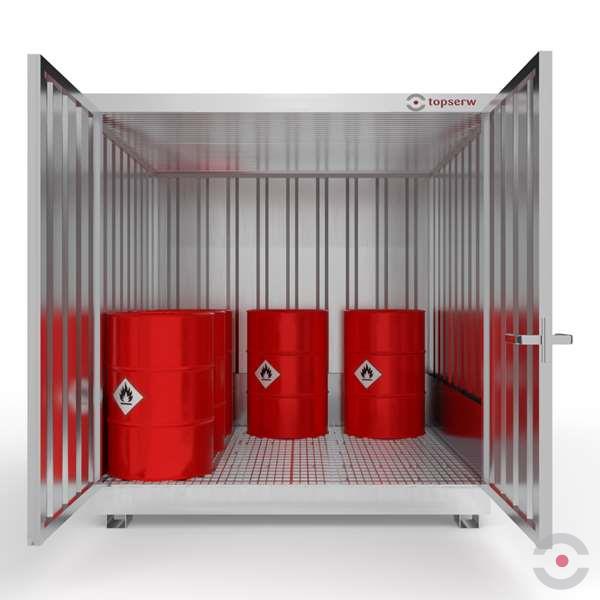 Magazyn chemiczny nieizolowany Topserw, SLH 2*2, S*G*W 2075*2075*2385 mm, 660 l, galwanizowany, jednomodułowy