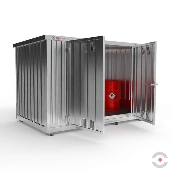 Magazyn chemiczny nieizolowany Topserw, SLH 3*2, S*G*W 3075*2075*2385 mm, 1000 l, galwanizowany, jednomodułowy