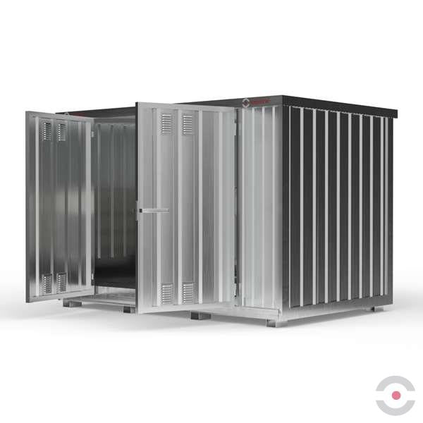 Magazyn chemiczny nieizolowany, Topserw, SLH 3*2, S*G*W 3075*2075*2385 mm, 1000 l (2*KTC/IBC), galwanizowany, jednomodułowy