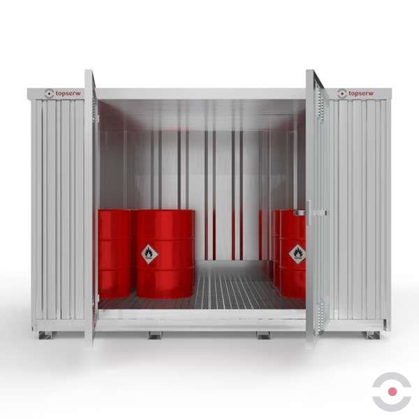 Magazyn chemiczny nieizolowany Topserw, SLH 3*2, S*G*W 3075*2075*2385 mm, 1000 l, galwanizowany, jednomodułowy