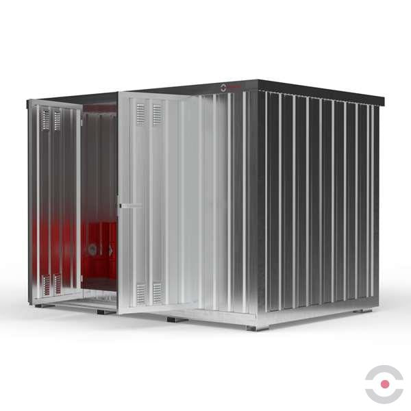 Magazyn chemiczny nieizolowany Topserw, SLH 4*3, S*G*W 4075*2875*2400 mm, 2*1000 l, galwanizowany, jednomodułowy