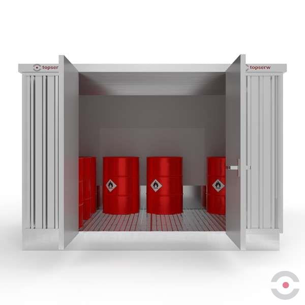 Magazyn chemiczny izolowany Topserw, SLT 3*2, S*G*W 3075*2075*2385 mm, galwanizowany, jednomodułowy