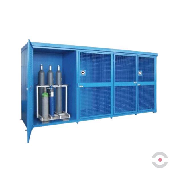 Magazyn na butle gazowe Topserw, GFL, 32*butla, S*G*W 2390*1620*2310 mm, drzwi 2-skrzydłowe krata, dach ściany F90, podłoga